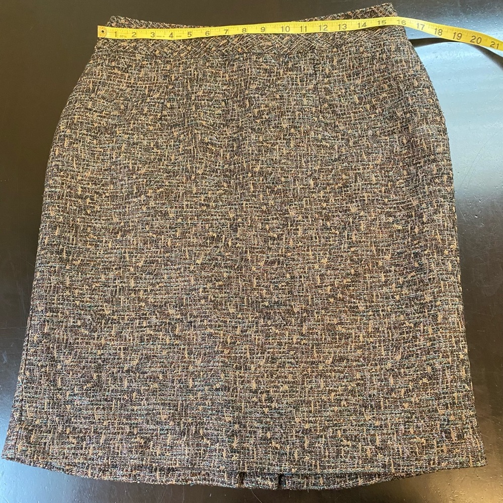 Coldwater Creek Black and Brown Tweed Pencil Skirt